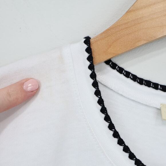 Madewell Side-Cinch Muscle Tee White Black Size XS NWT - Picture 4 of 10